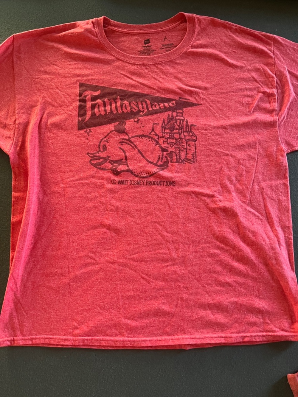Disney Red Fantasyland Castle Graphic Tee